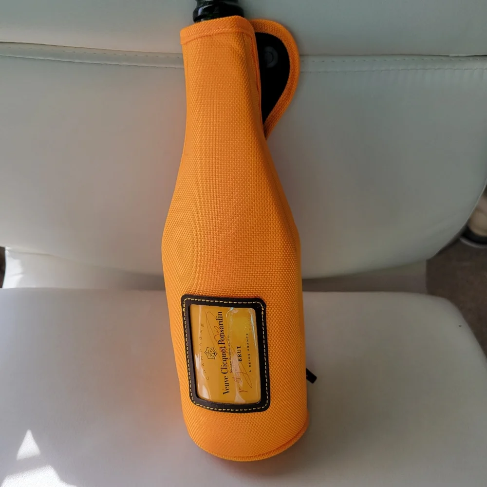 Veuve Clicquot Orange Champagne Wine Bottle Holder Wrap Insulated Zipper